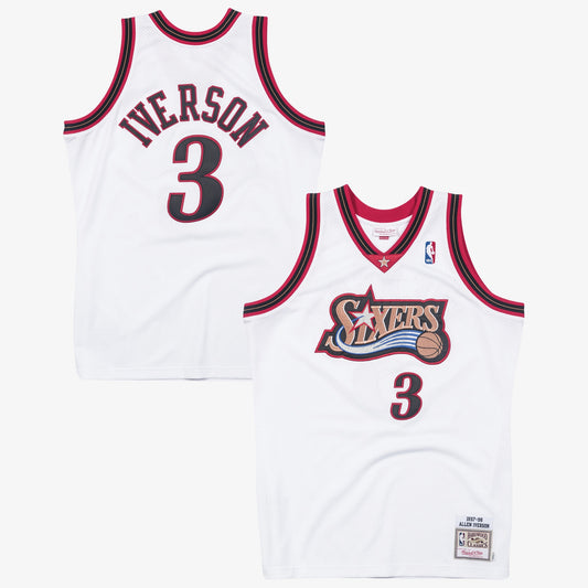 Allen Iverson Philadelphia 76ers 1997 Authentic White Jersey