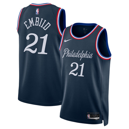Joel Embiid Philadelphia 76ers 2025/26 City Edition Swingman Navy Jersey