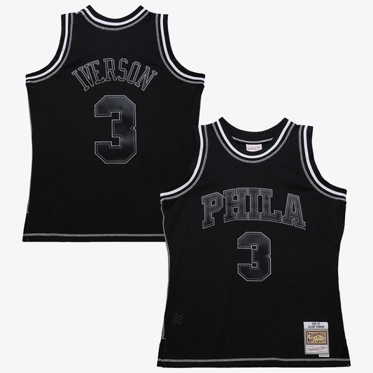 Allen Iverson Philadelphia 76ers 1996 Contrast 2K Swingman Black Jersey