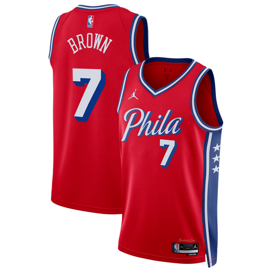 Jaylen Brown 76ers hiladelphia Statement Edition Swingman Red Jersey