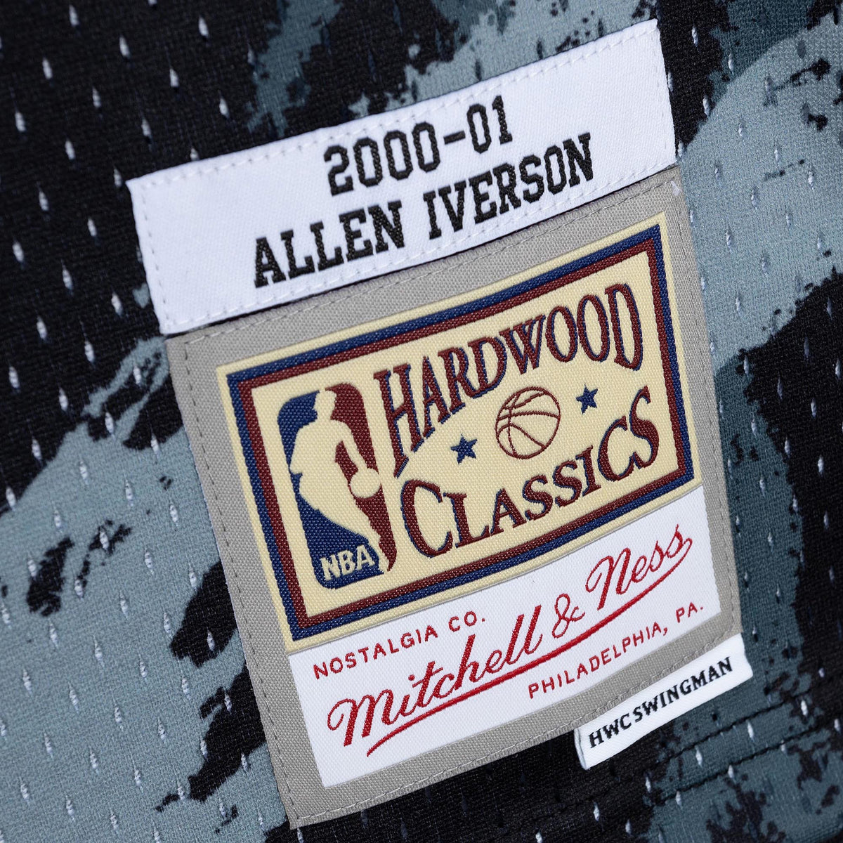 Allen Iverson Philadelphia 76ers 2000 Team Marble Swingman Black Jersey