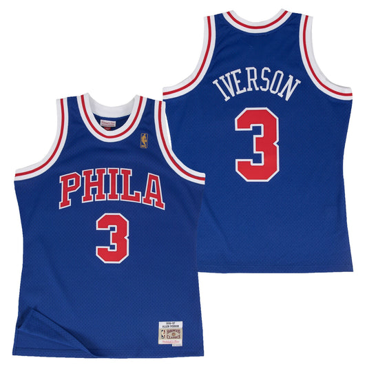 Allen Iverson Philadelphia 76ers 1997 Hardwood Classics Alternate Swingman Blue Jersey