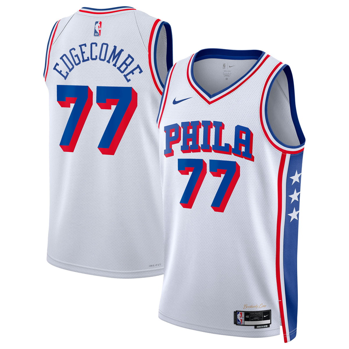 VJ Edgecombe Philadelphia 76ers Association Edition Swingman White Jersey