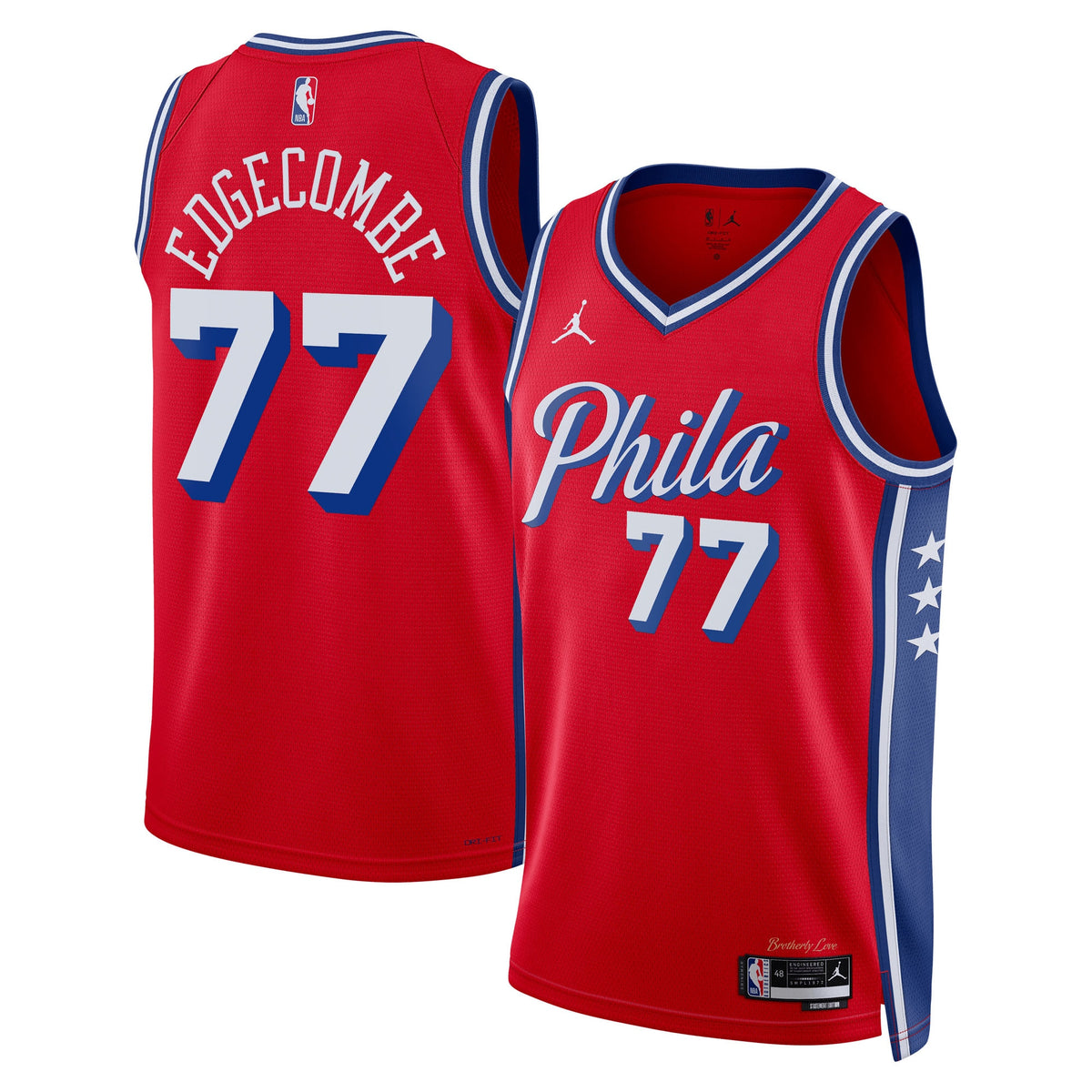 VJ Edgecombe Philadelphia 76ers Statement Edition Swingman Red Jersey