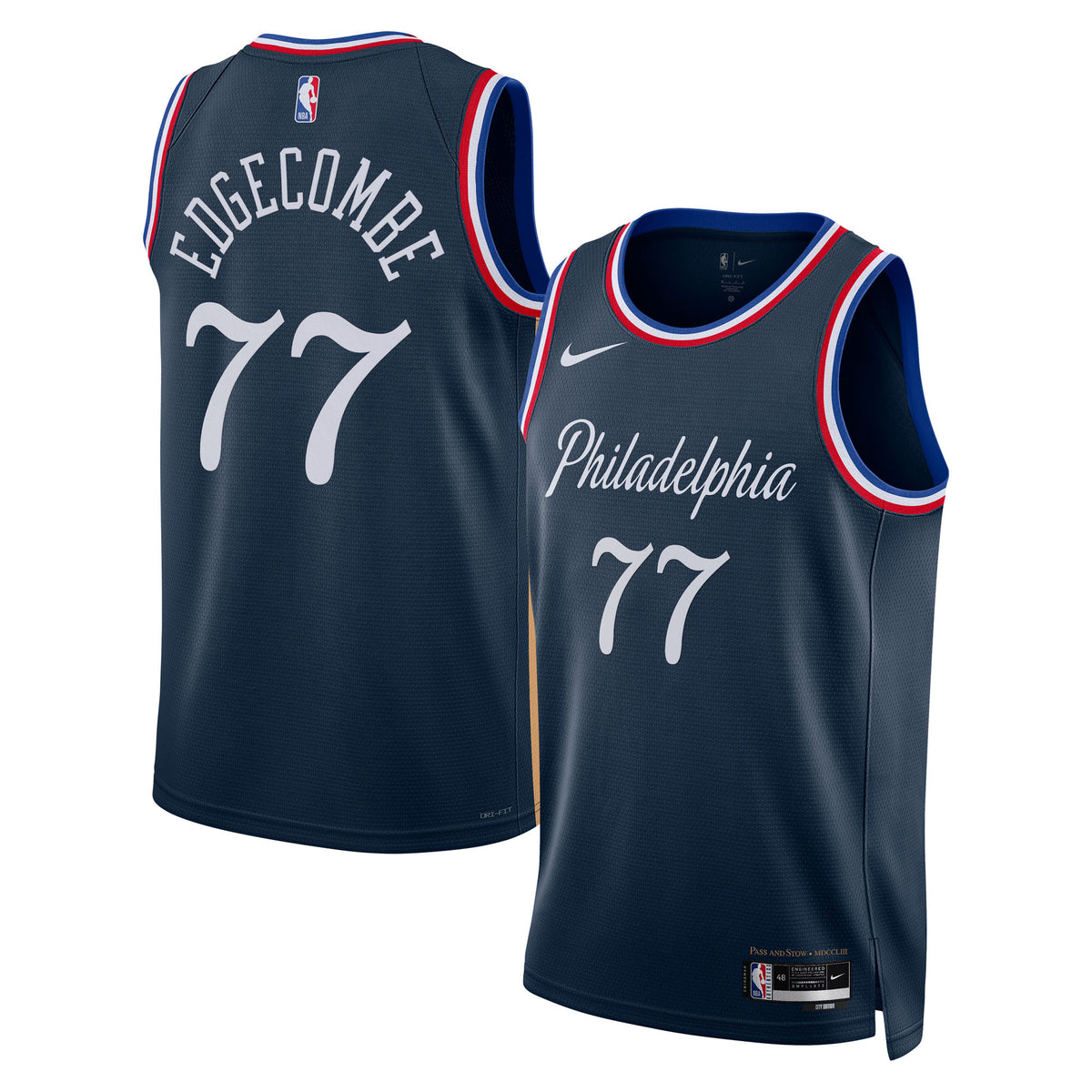 VJ Edgecombe Philadelphia 76ers 2025/26 City Edition Swingman Navy Jersey