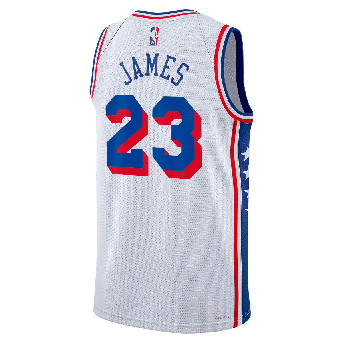 LeBron James Philadelphia 76ers Association Edition Swingman White Jersey