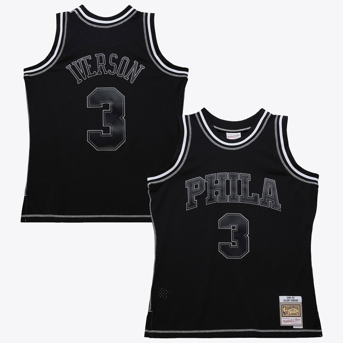 Allen Iverson Philadelphia 76ers 1996 Contrast 2K Swingman Black Jersey