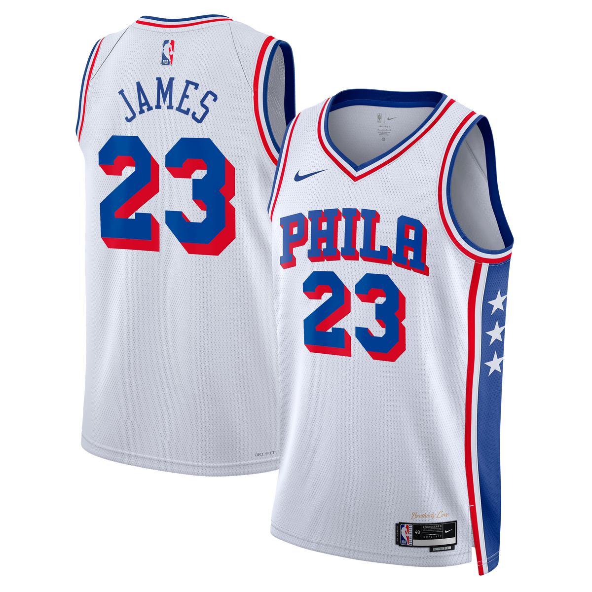 LeBron James Philadelphia 76ers Association Edition Swingman White Jersey