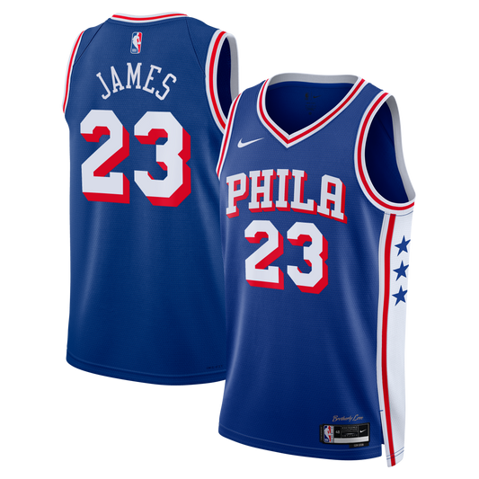 LeBron James Philadelphia 76ers Icon Edition Swingman Royal Jersey