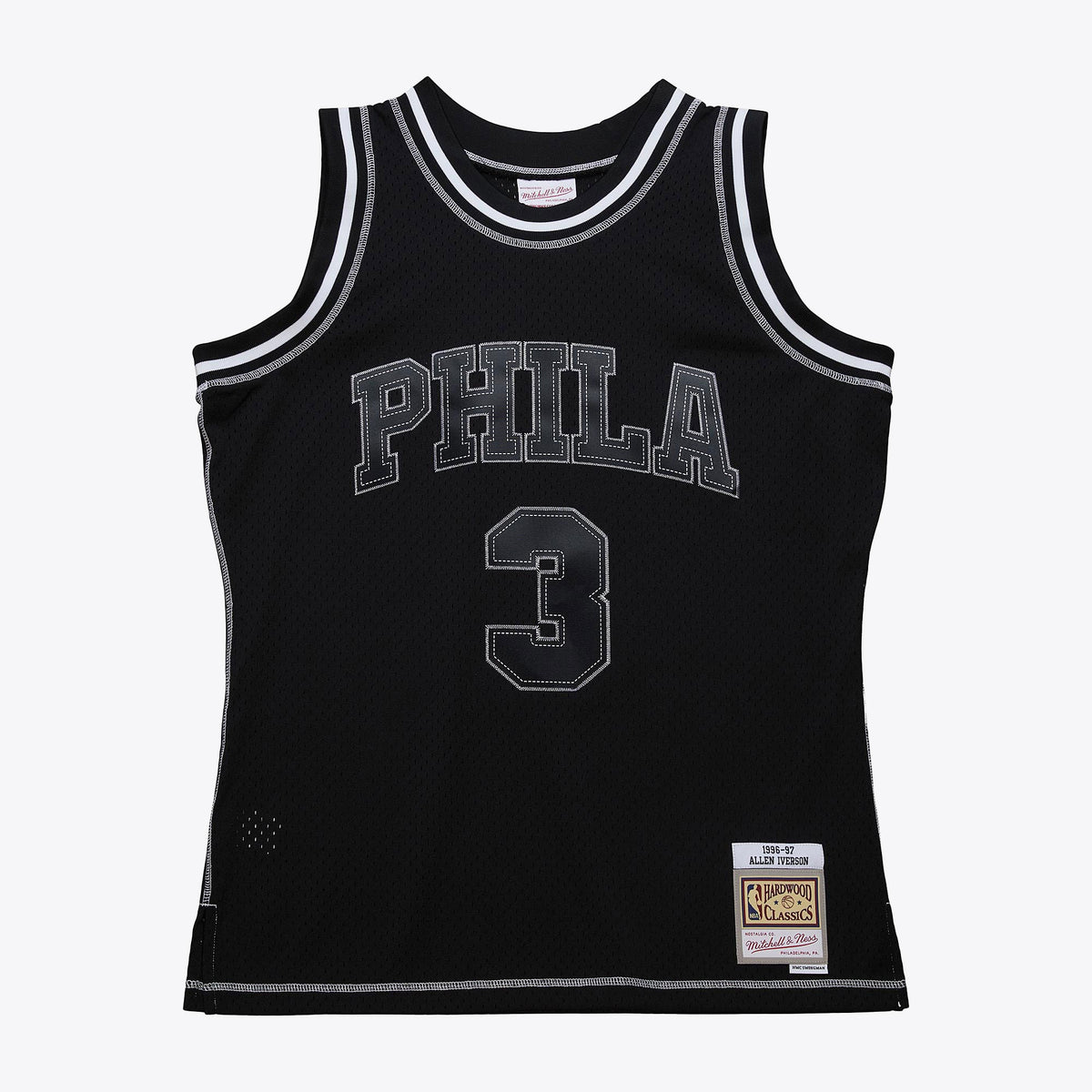 Allen Iverson Philadelphia 76ers 1996 Contrast 2K Swingman Black Jersey