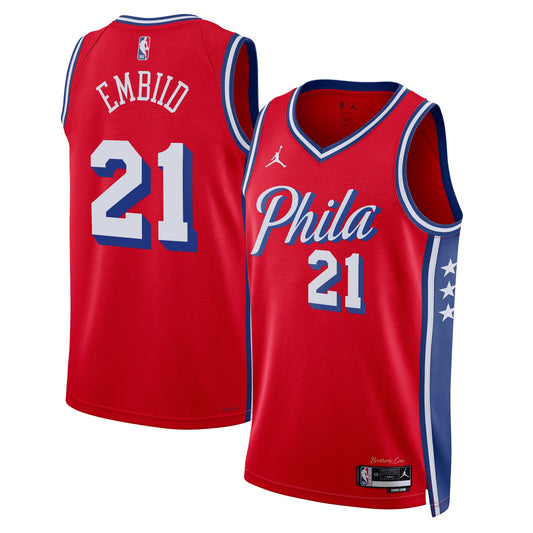 Joel Embiid Philadelphia 76ers Statement Edition Swingman Red Jersey