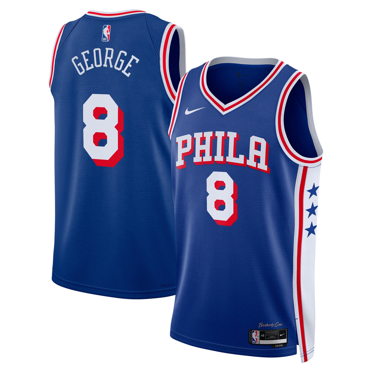 Paul George Philadelphia 76ers Icon Edition Swingman Royal Jersey