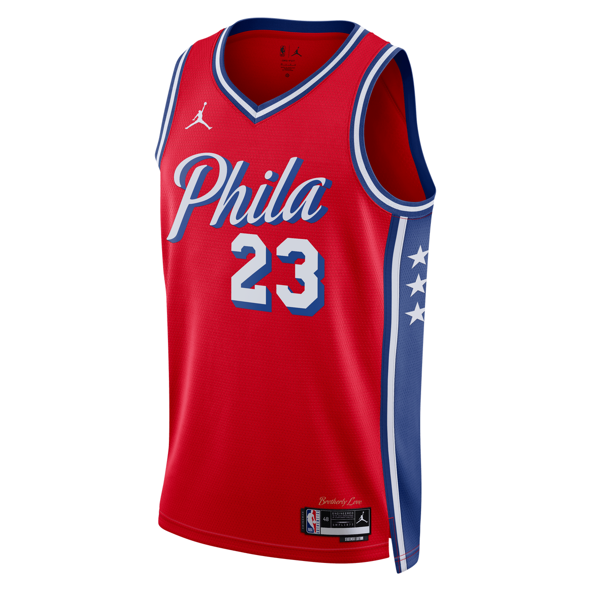 LeBron James Philadelphia 76ers Statement Edition Swingman Red Jersey