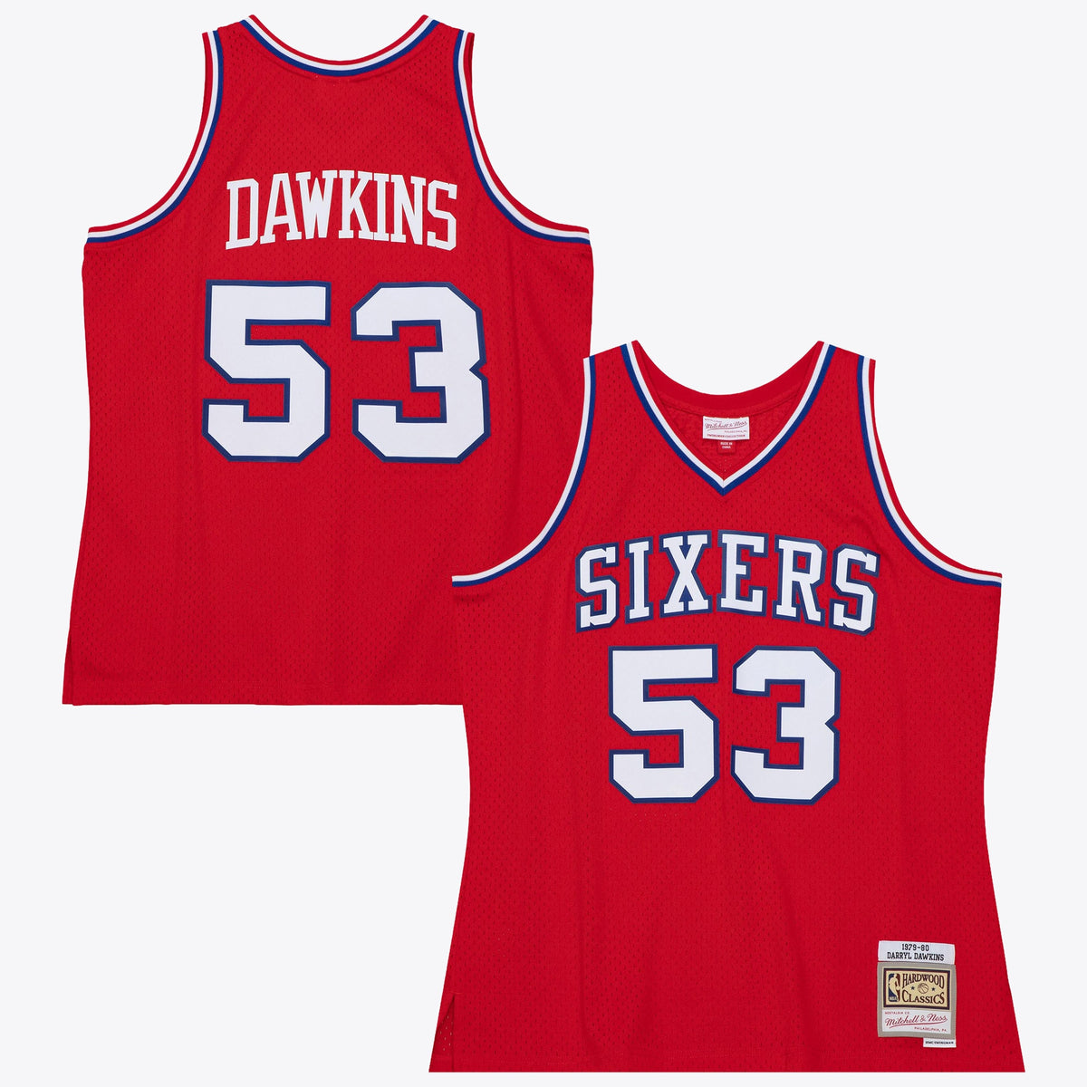 Darryl Dawkins Philadelphia 76ers 1979 Dark Authentic University Red Jersey