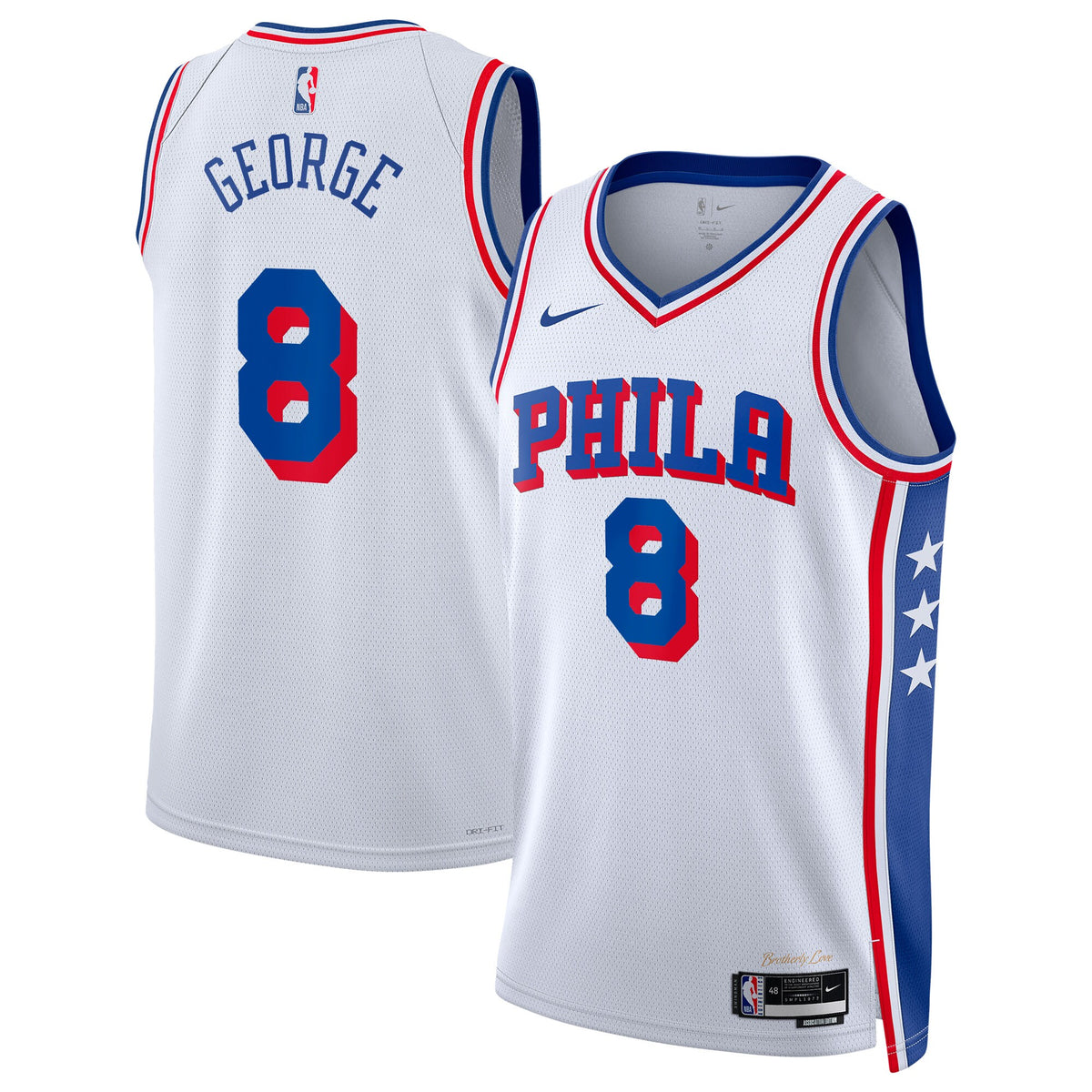 Paul George Philadelphia 76ers Association Edition Swingman White Jersey