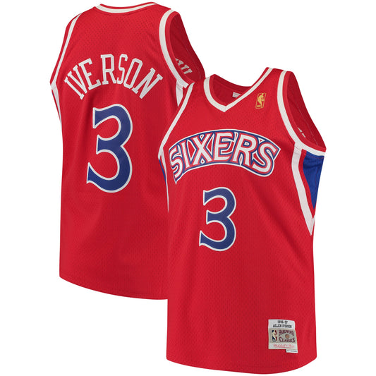 Allen Iverson Philadelphia 76ers Red 1996-97 Hardwood Classics Swingman Jersey