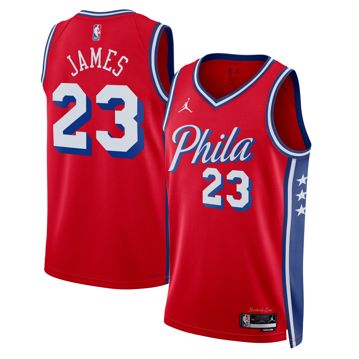 LeBron James Philadelphia 76ers Statement Edition Swingman Red Jersey