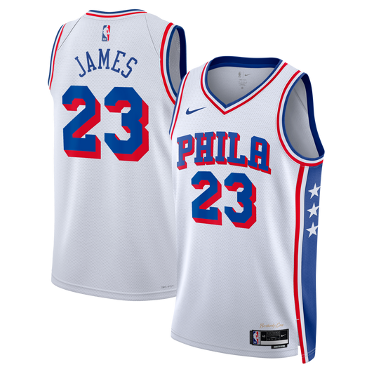 LeBron James Philadelphia 76ers Association Edition Swingman White Jersey