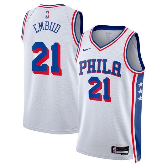 Joel Embiid Philadelphia 76ers Association Edition Swingman White Jersey
