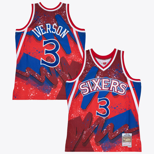 Allen Iverson Philadelphia 76ers 1996 Hyper Hoops Swingman Scarlet Jersey