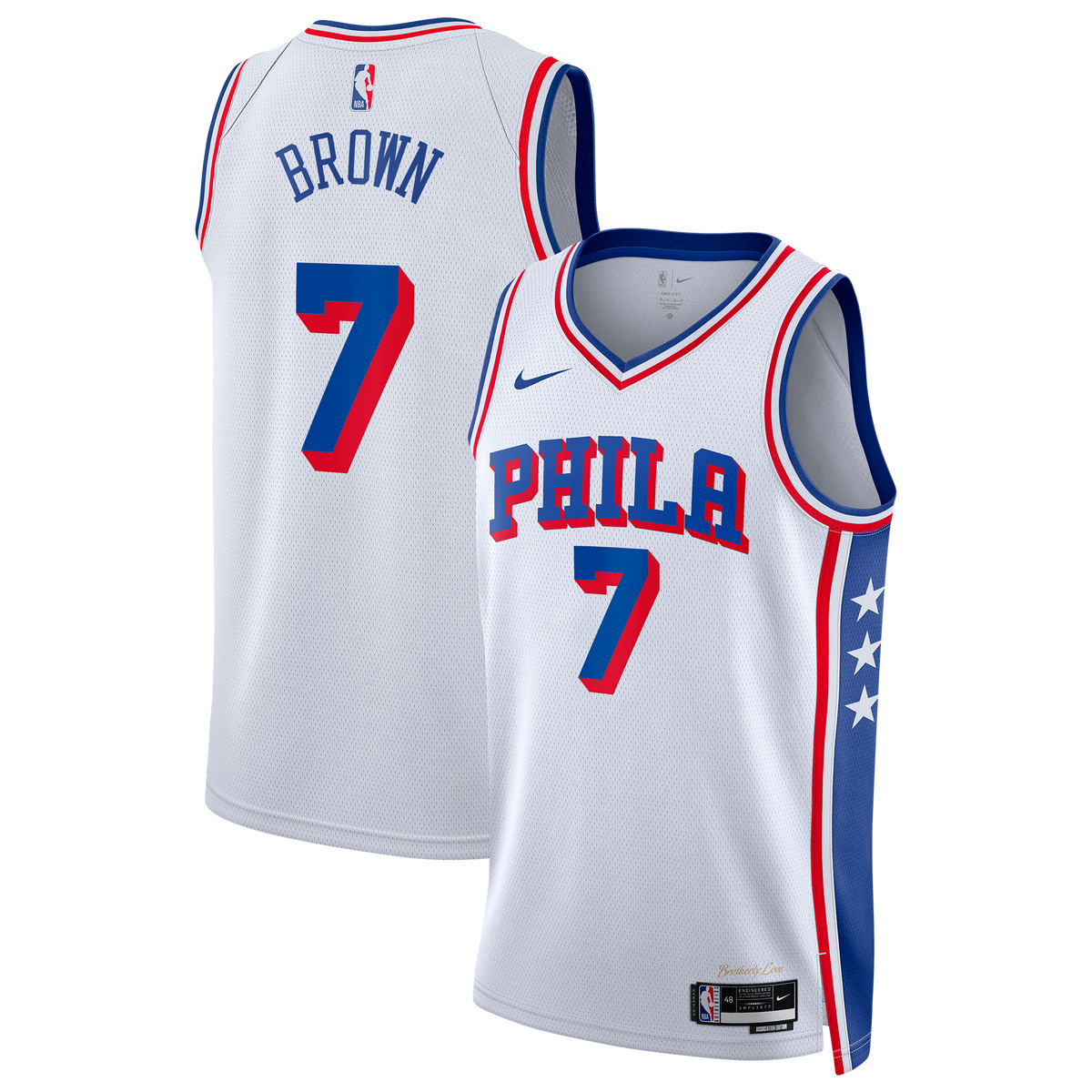Jaylen Brown Philadelphia 76ers Association Edition Swingman White Jersey