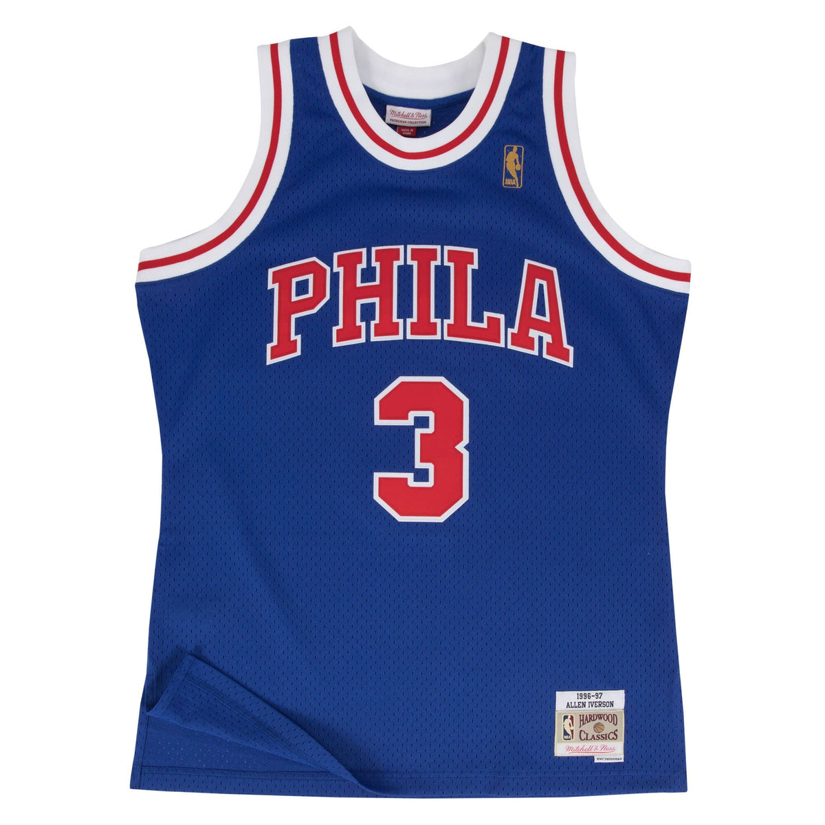 Allen Iverson Philadelphia 76ers 1997 Hardwood Classics Alternate Swingman Blue Jersey