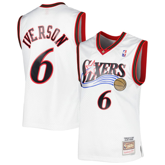 Allen Iverson Philadelphia 76ers White 2002/03 Hardwood Classics Swingman Jersey